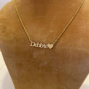 Name Necklace with Heart Shape