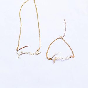 Signature Name Necklace and Bracelet