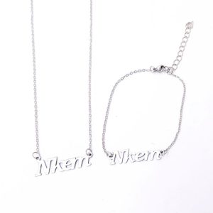 Silver Name Necklace and Bracelet