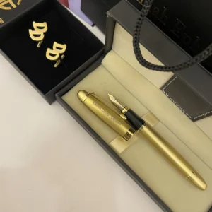 Name Initials Cufflinks and Fountain Pen