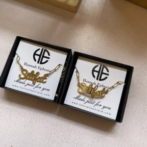 Paper Clip Chain Name Necklace and Bracelet