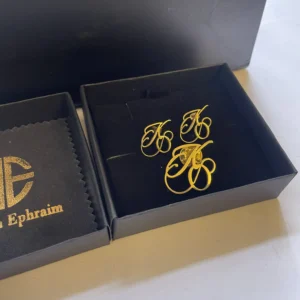 Name Initials Earrings and Brooch Set